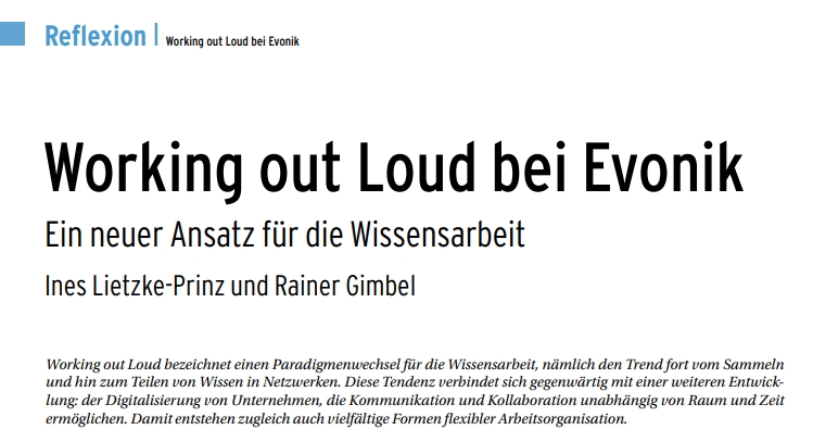 Working out loud bei Evonik
